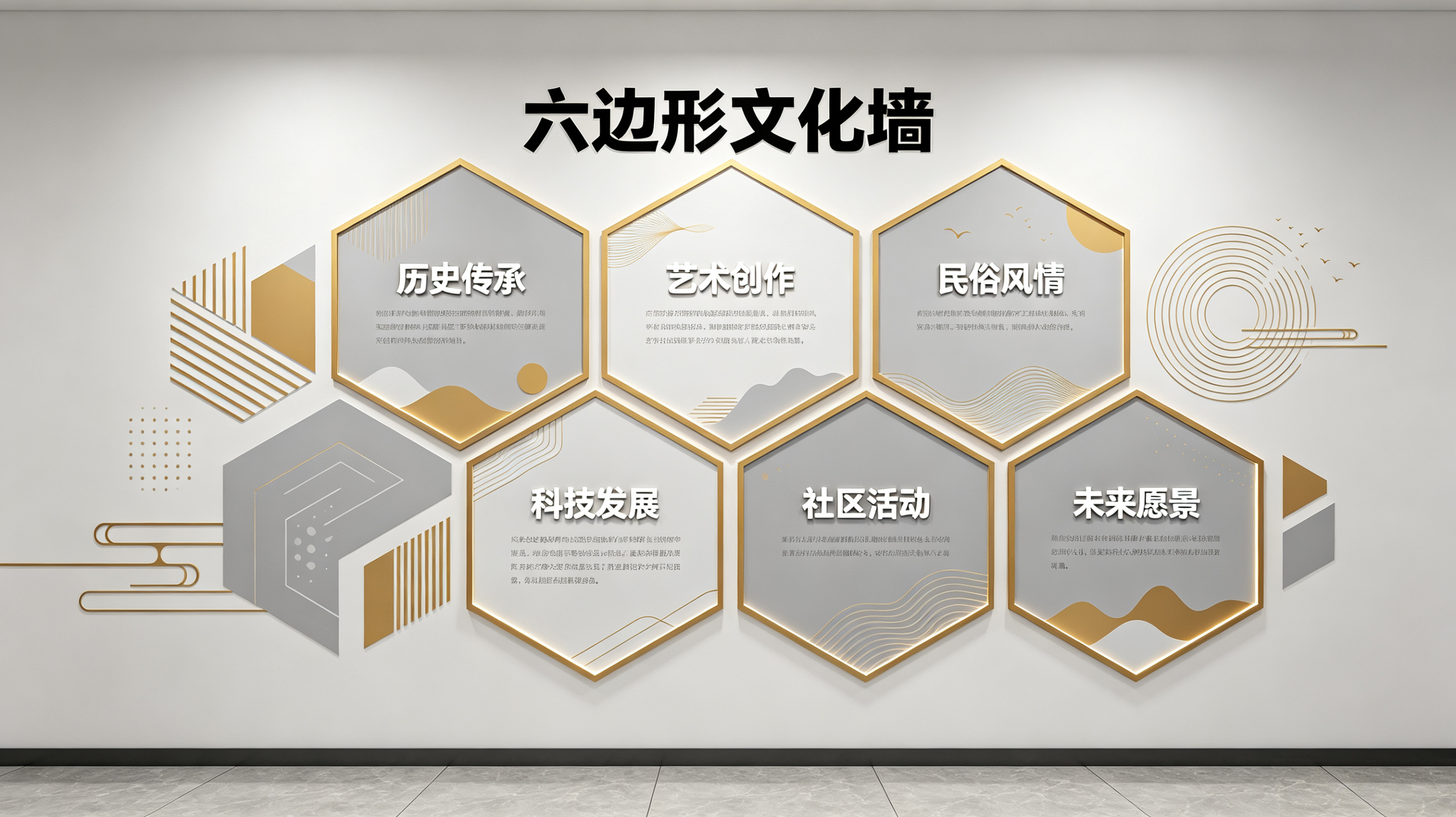西双版纳企业文化墙 | 六边形信息美学